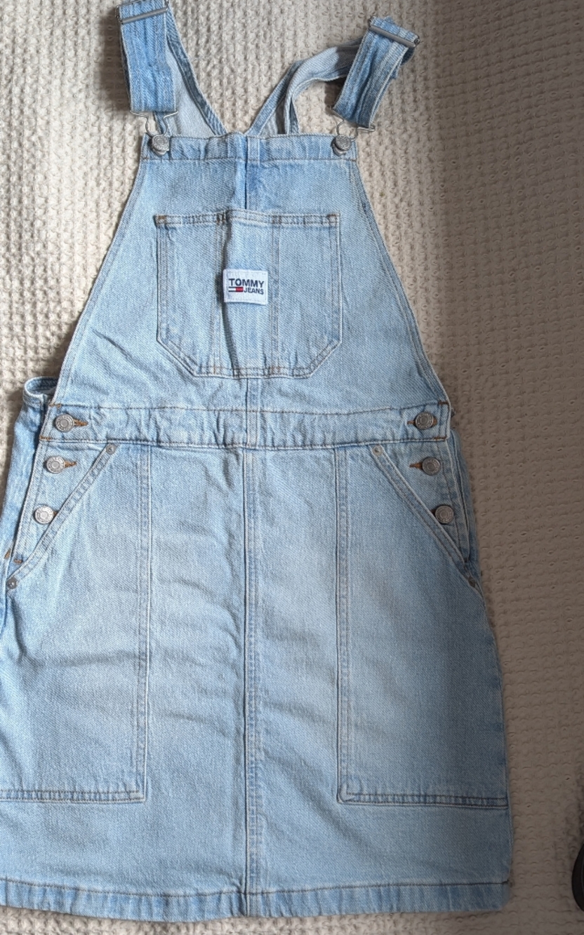 Tommy Hilfiger Overall Mini Dress Light Wash